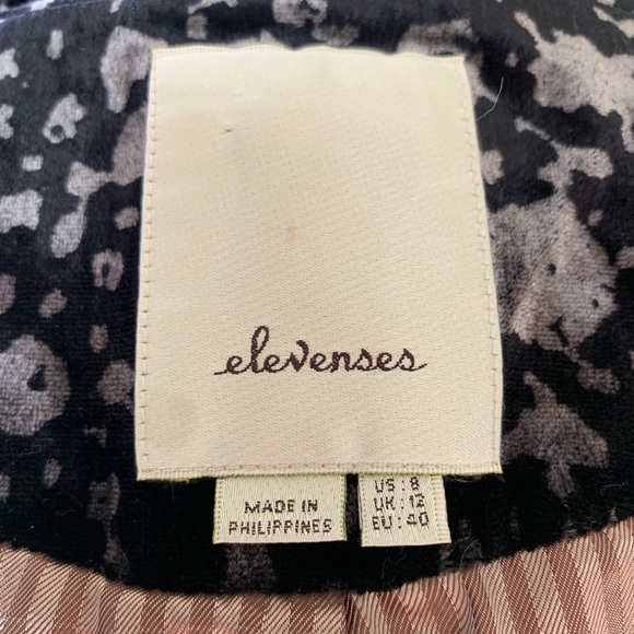 Anthropologie Elevenses Lumi Velvet Floral black and Silver Jacket - Picture 7 of 7